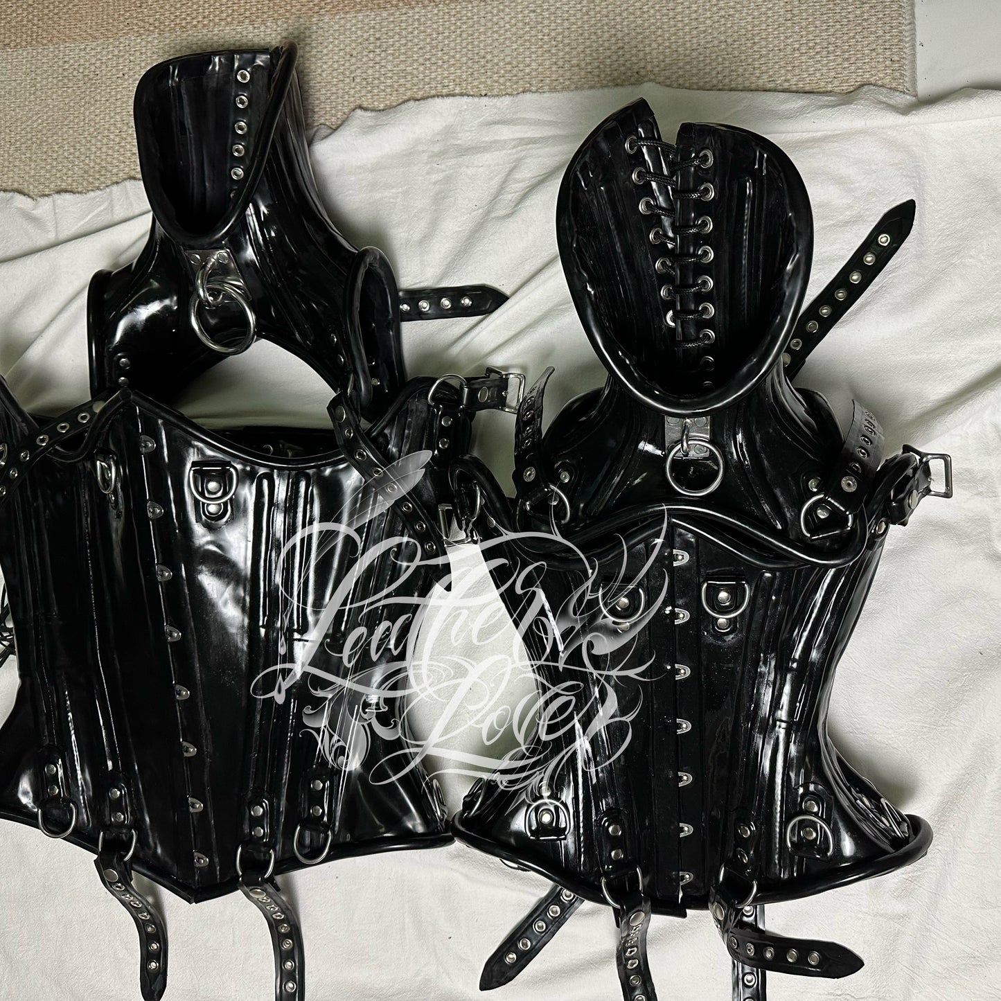 Latex corset set